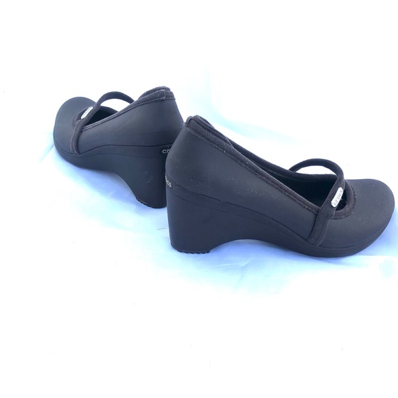 Crocs Brown Wedge sz 6W - Picture 7 of 13